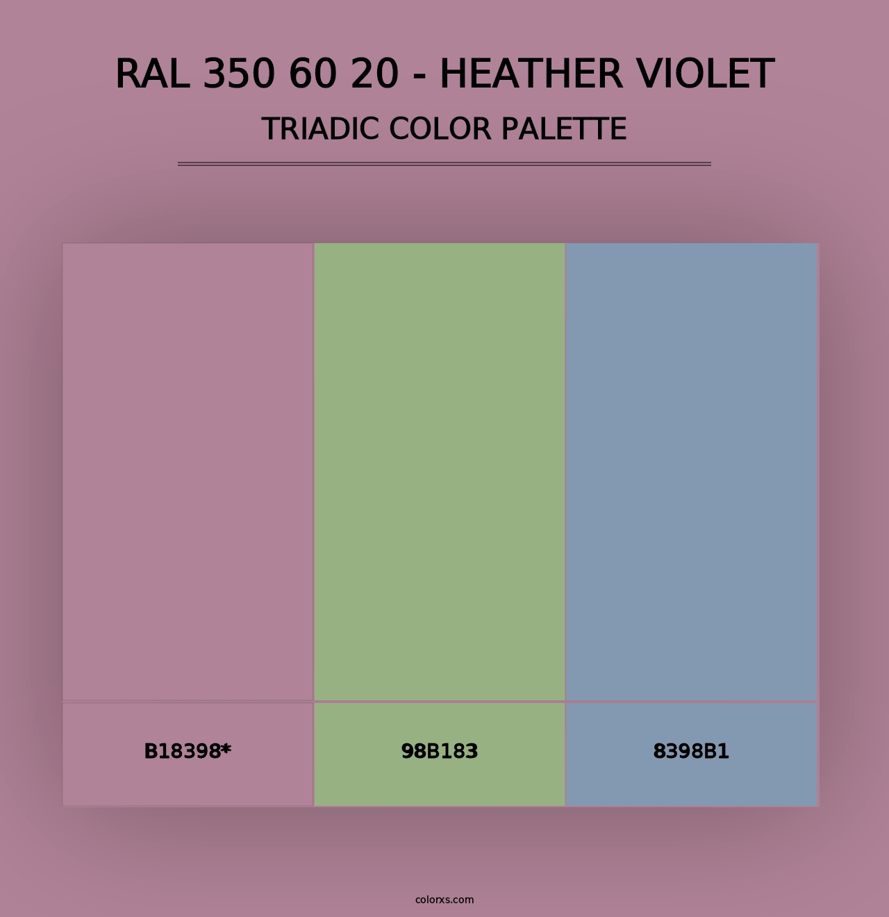 RAL 350 60 20 - Heather Violet - Triadic Color Palette