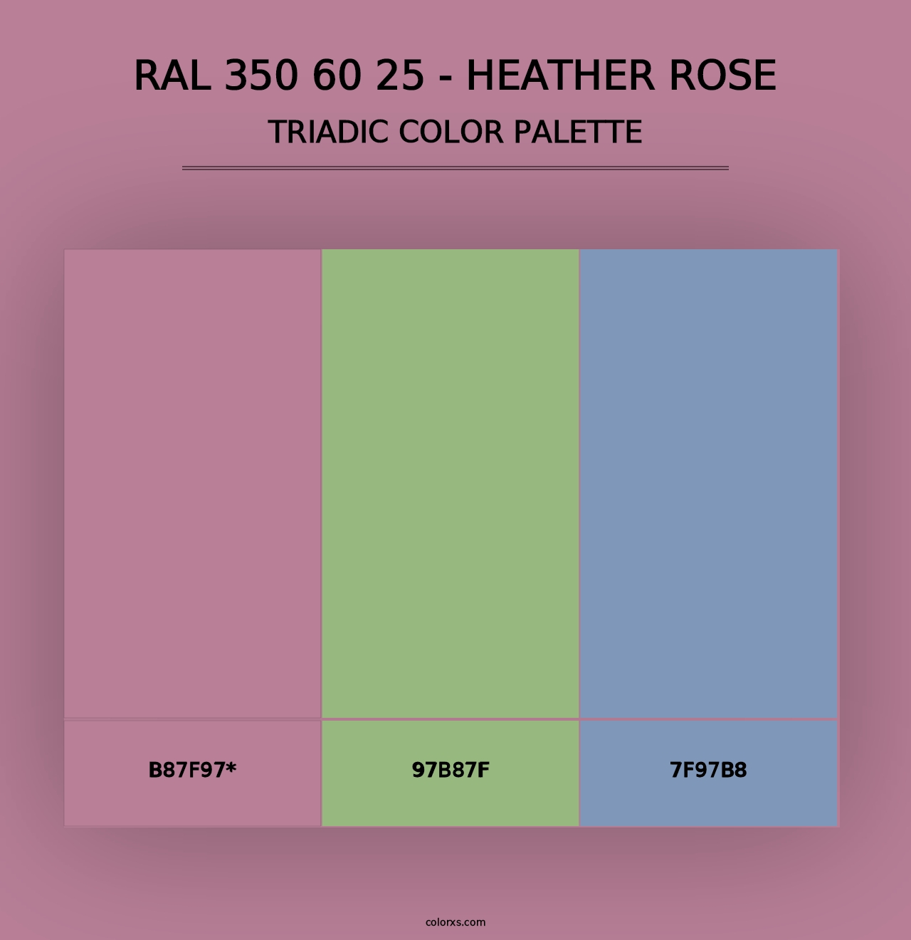 RAL 350 60 25 - Heather Rose - Triadic Color Palette