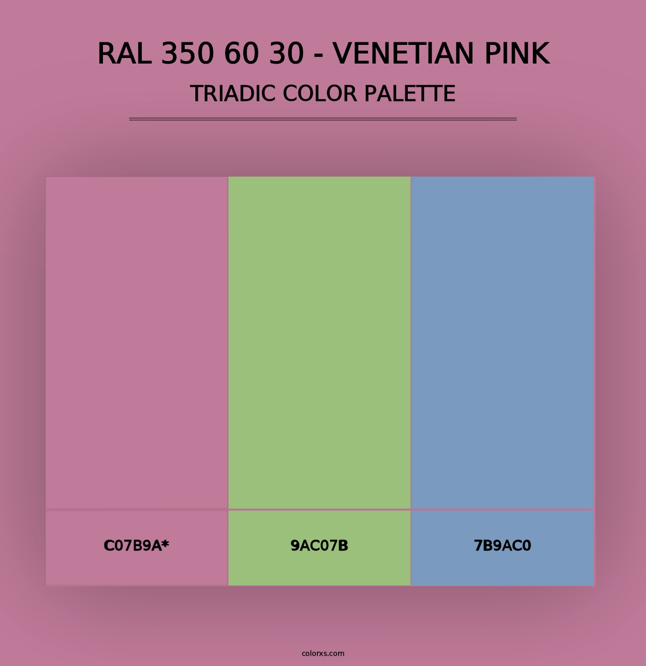 RAL 350 60 30 - Venetian Pink - Triadic Color Palette