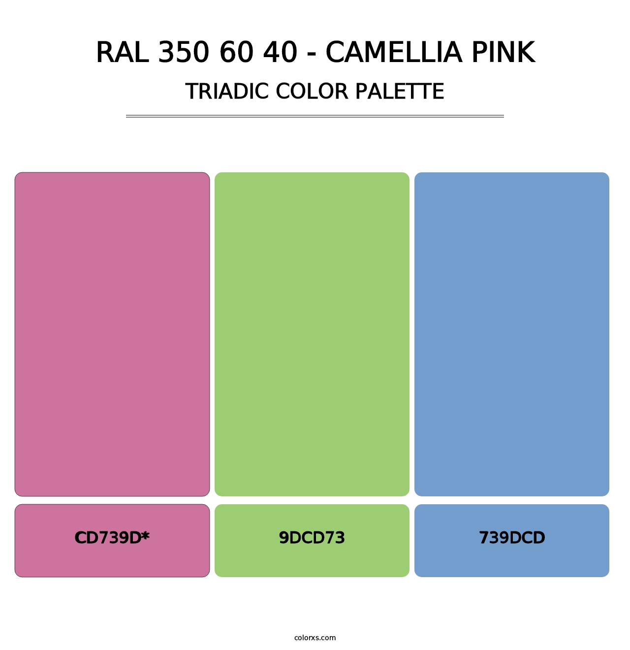 RAL 350 60 40 - Camellia Pink - Triadic Color Palette