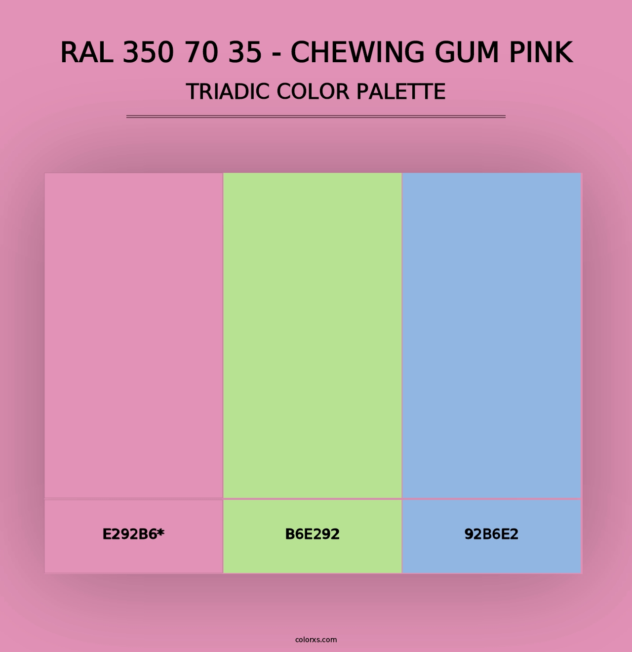 RAL 350 70 35 - Chewing Gum Pink - Triadic Color Palette