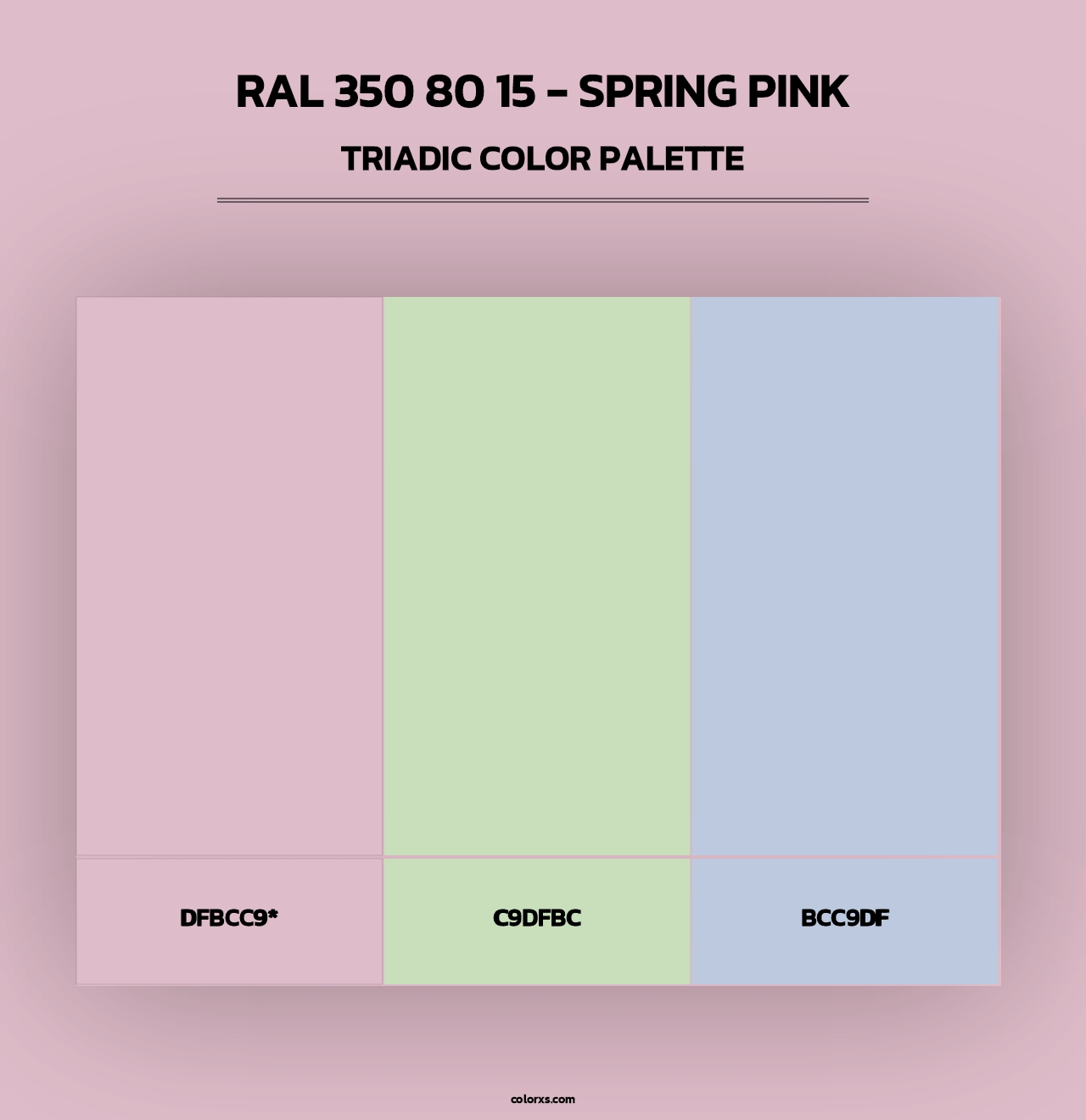 RAL 350 80 15 - Spring Pink - Triadic Color Palette