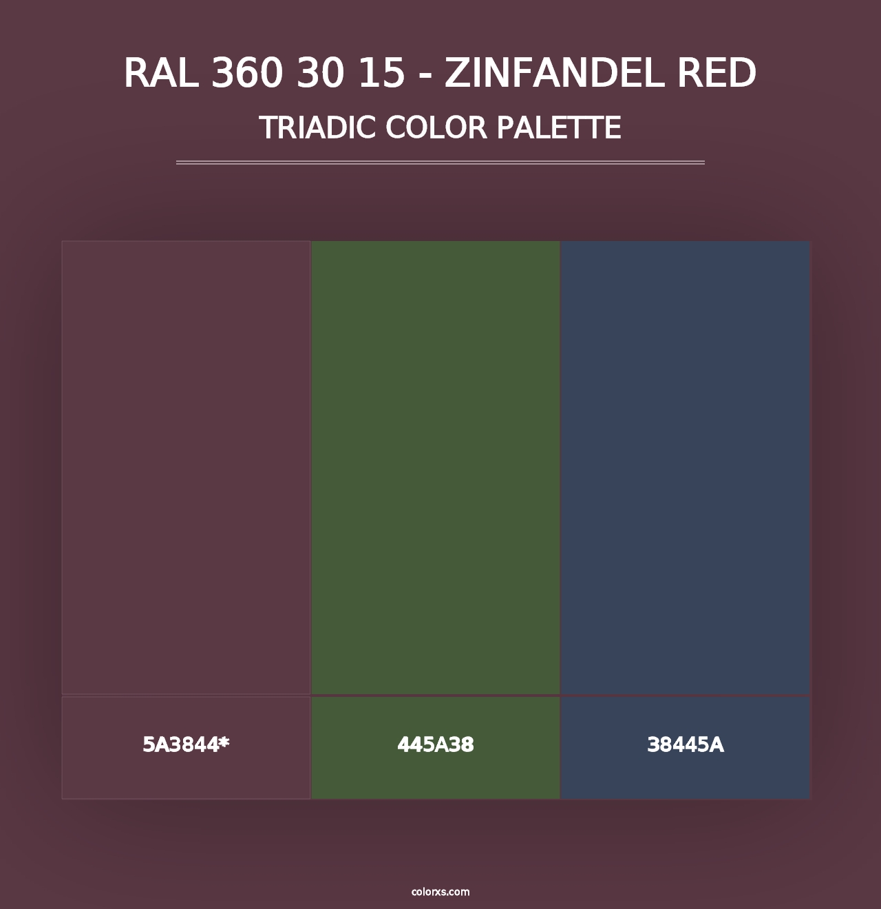 RAL 360 30 15 - Zinfandel Red - Triadic Color Palette