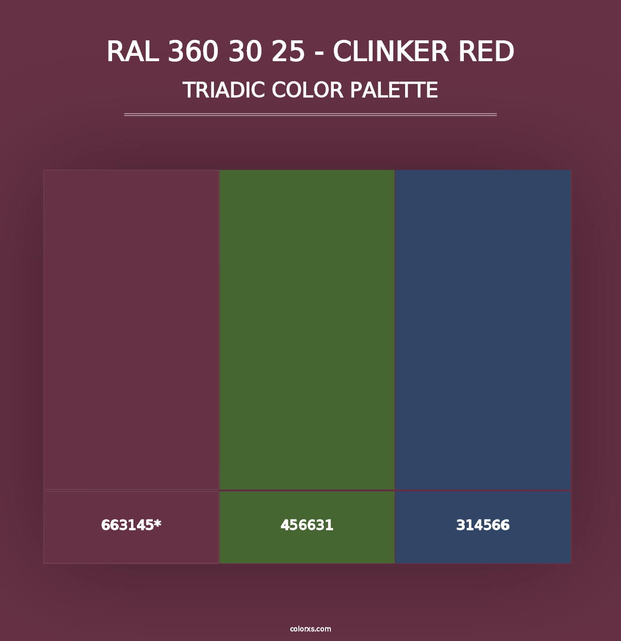 RAL 360 30 25 - Clinker Red - Triadic Color Palette