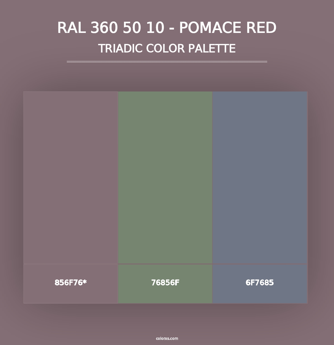 RAL 360 50 10 - Pomace Red - Triadic Color Palette