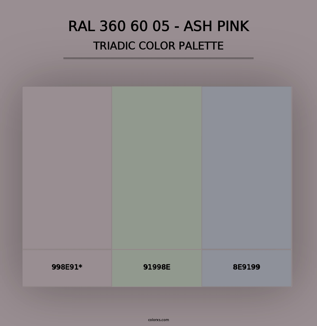 RAL 360 60 05 - Ash Pink - Triadic Color Palette