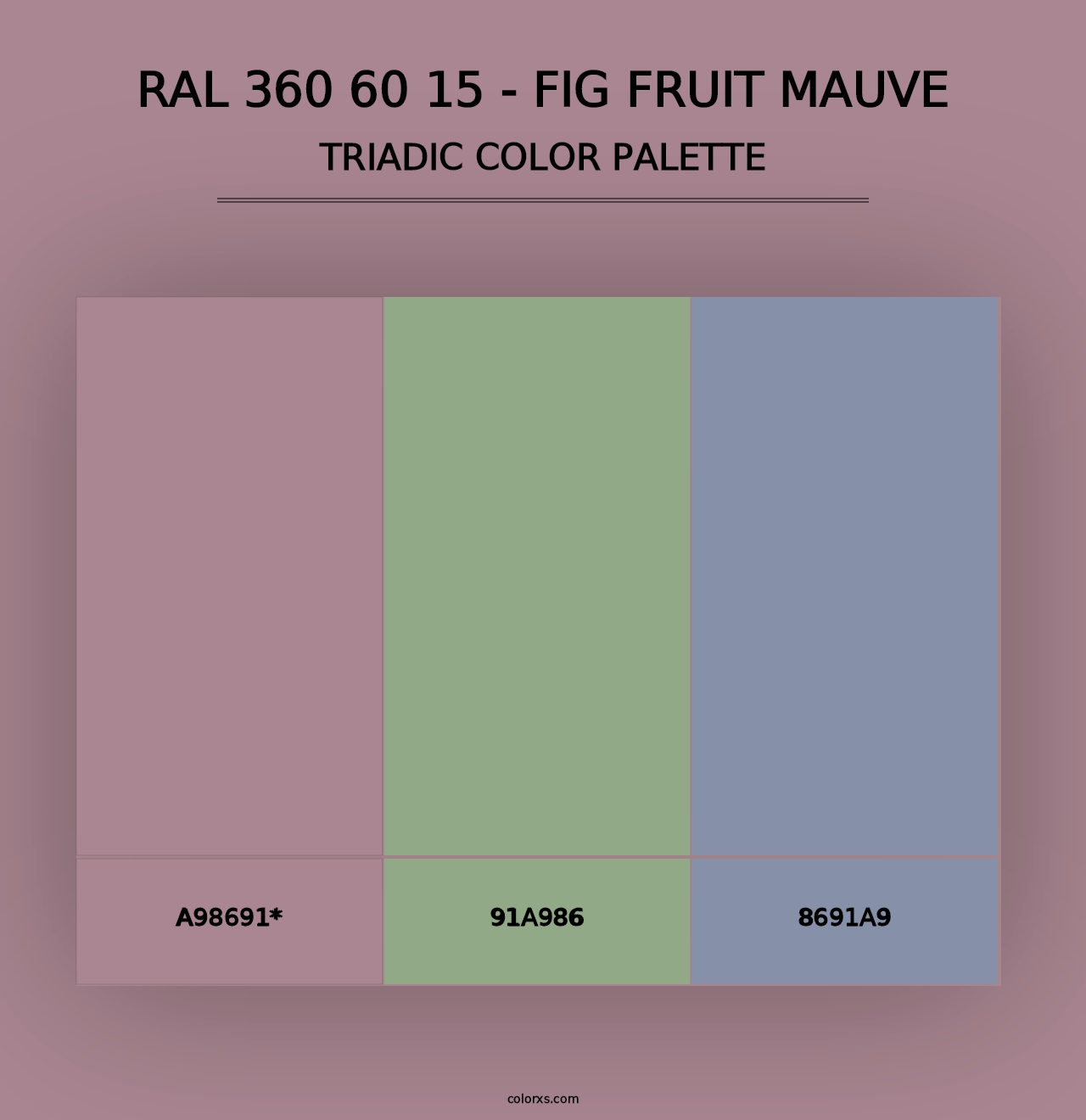 RAL 360 60 15 - Fig Fruit Mauve - Triadic Color Palette