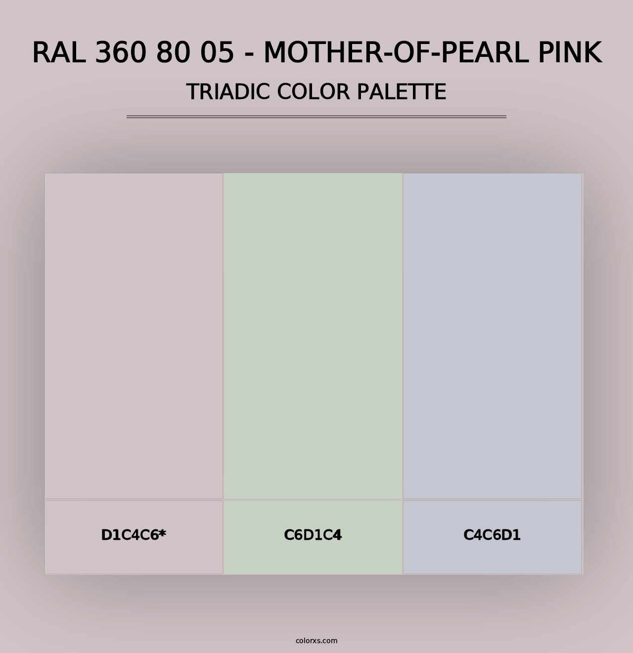 RAL 360 80 05 - Mother-Of-Pearl Pink - Triadic Color Palette