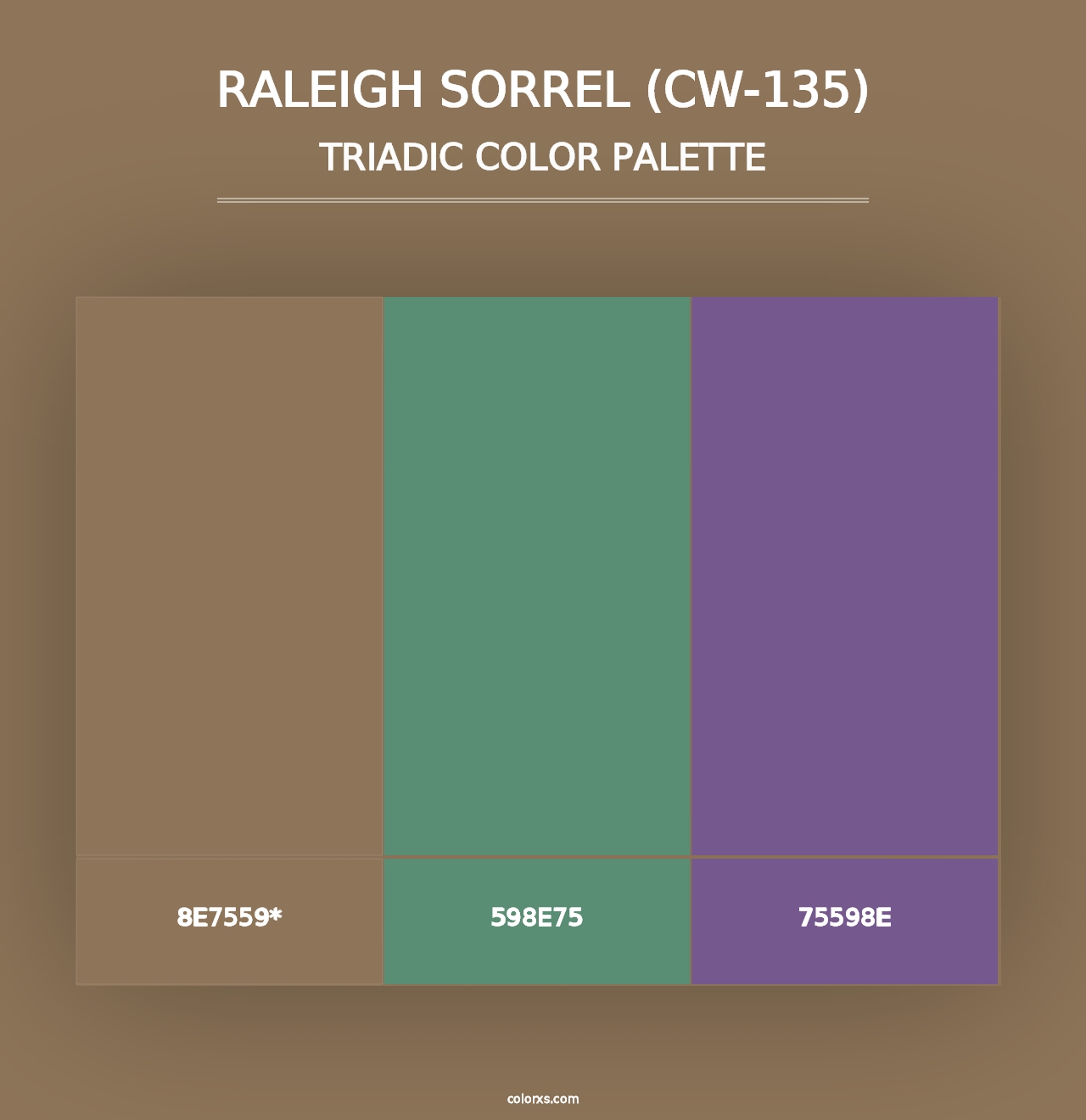 Raleigh Sorrel (CW-135) - Triadic Color Palette