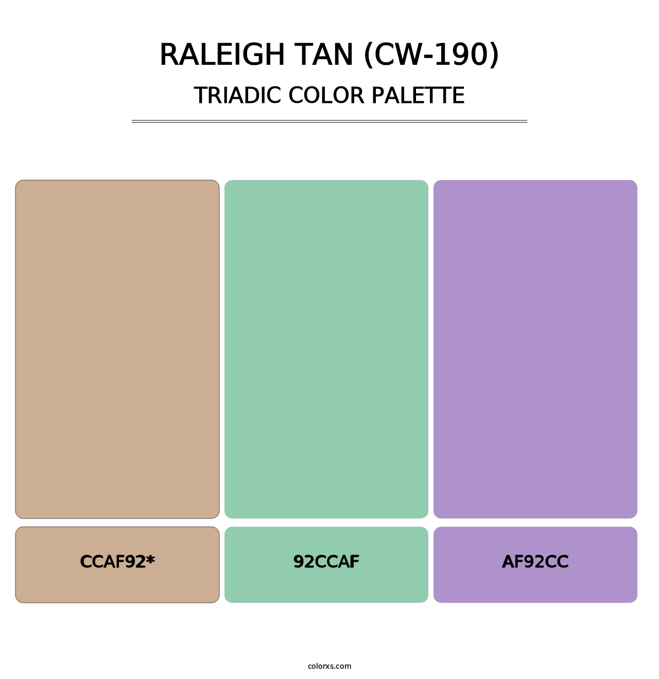 Raleigh Tan (CW-190) - Triadic Color Palette