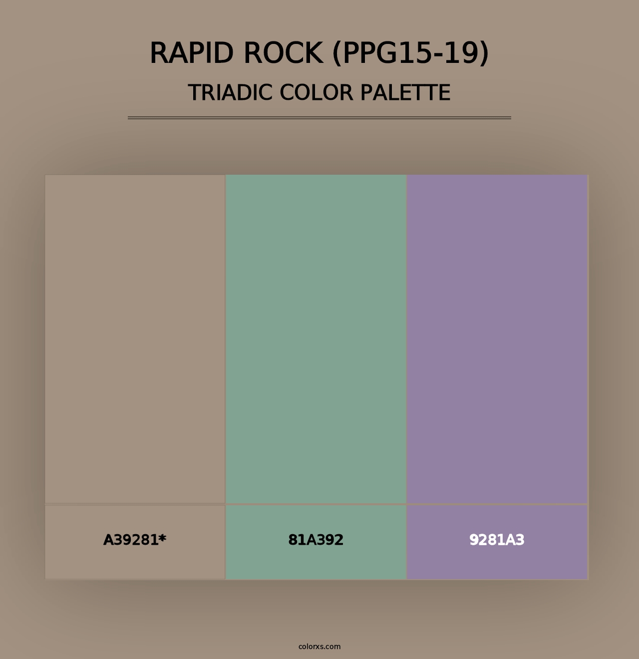 Rapid Rock (PPG15-19) - Triadic Color Palette