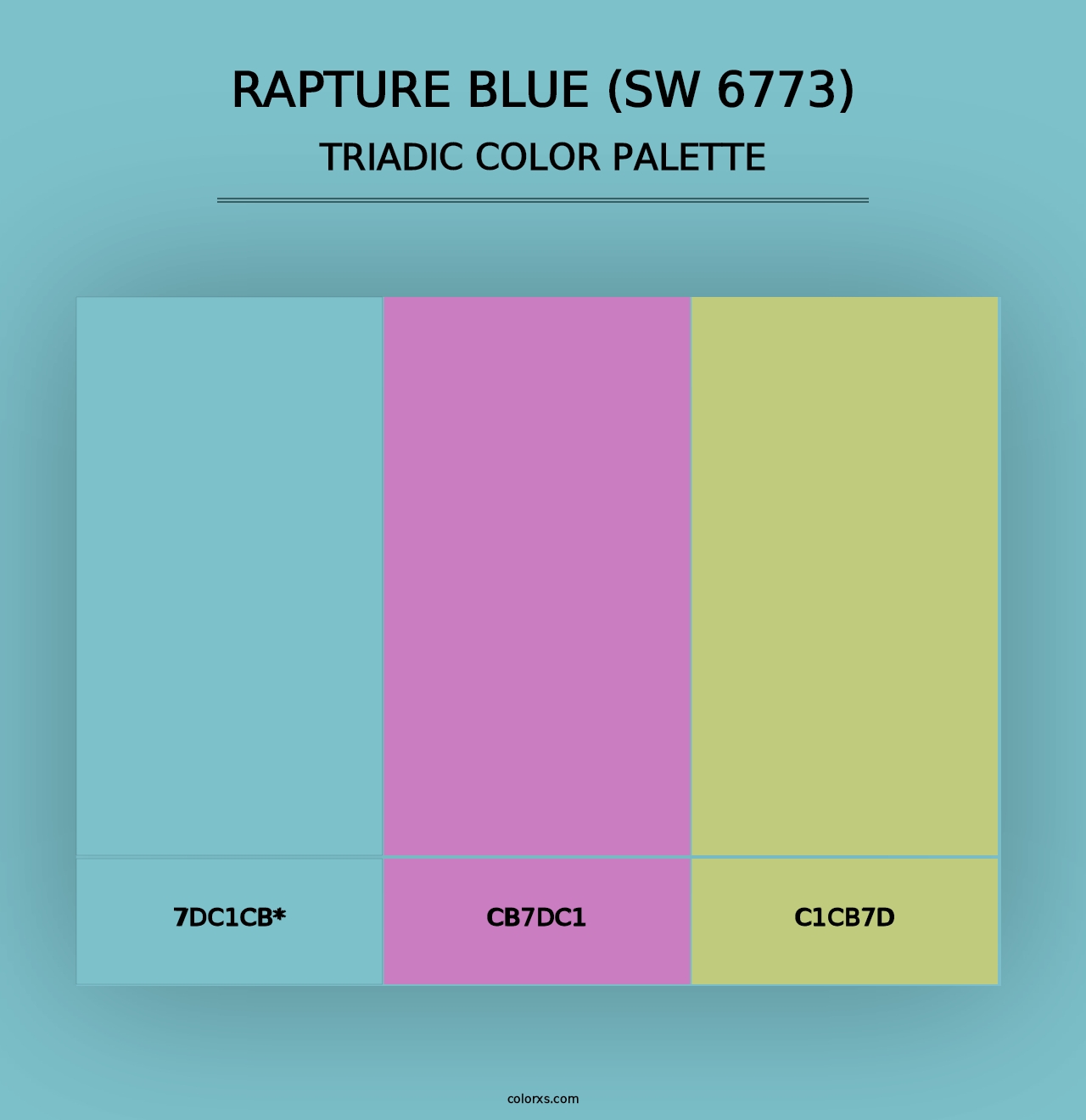 Rapture Blue (SW 6773) - Triadic Color Palette