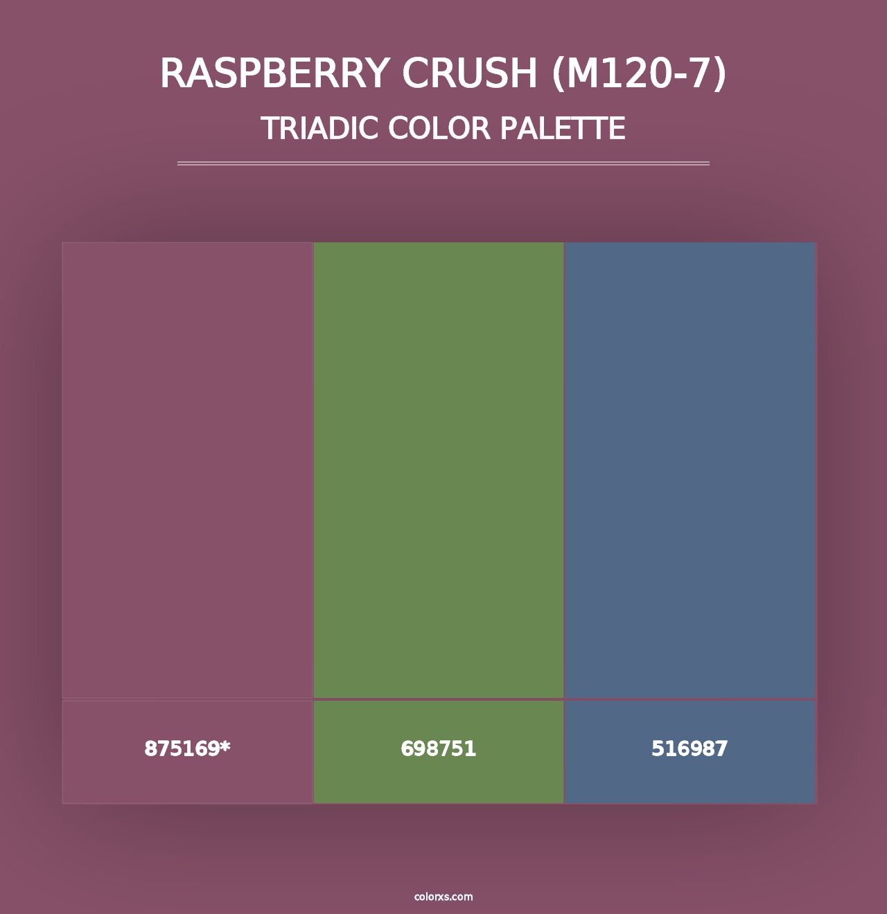 Raspberry Crush (M120-7) - Triadic Color Palette