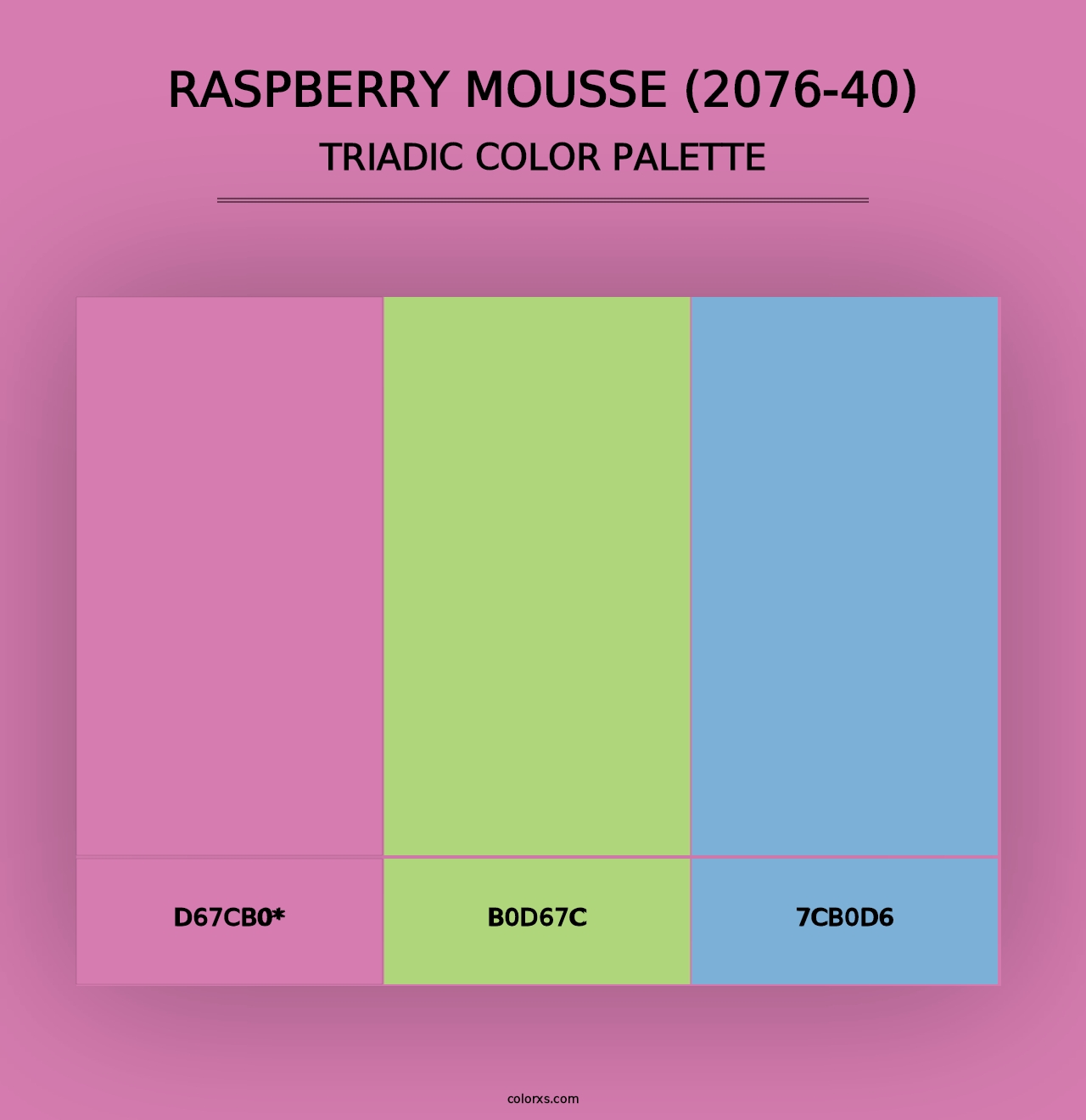 Raspberry Mousse (2076-40) - Triadic Color Palette