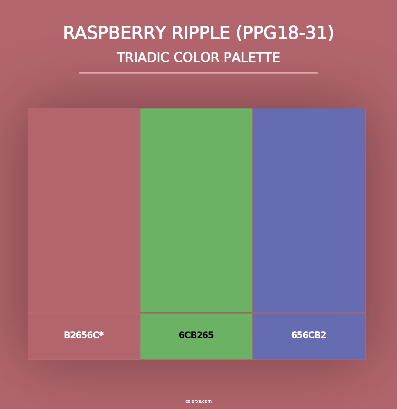 Raspberry Ripple (PPG18-31) - Triadic Color Palette