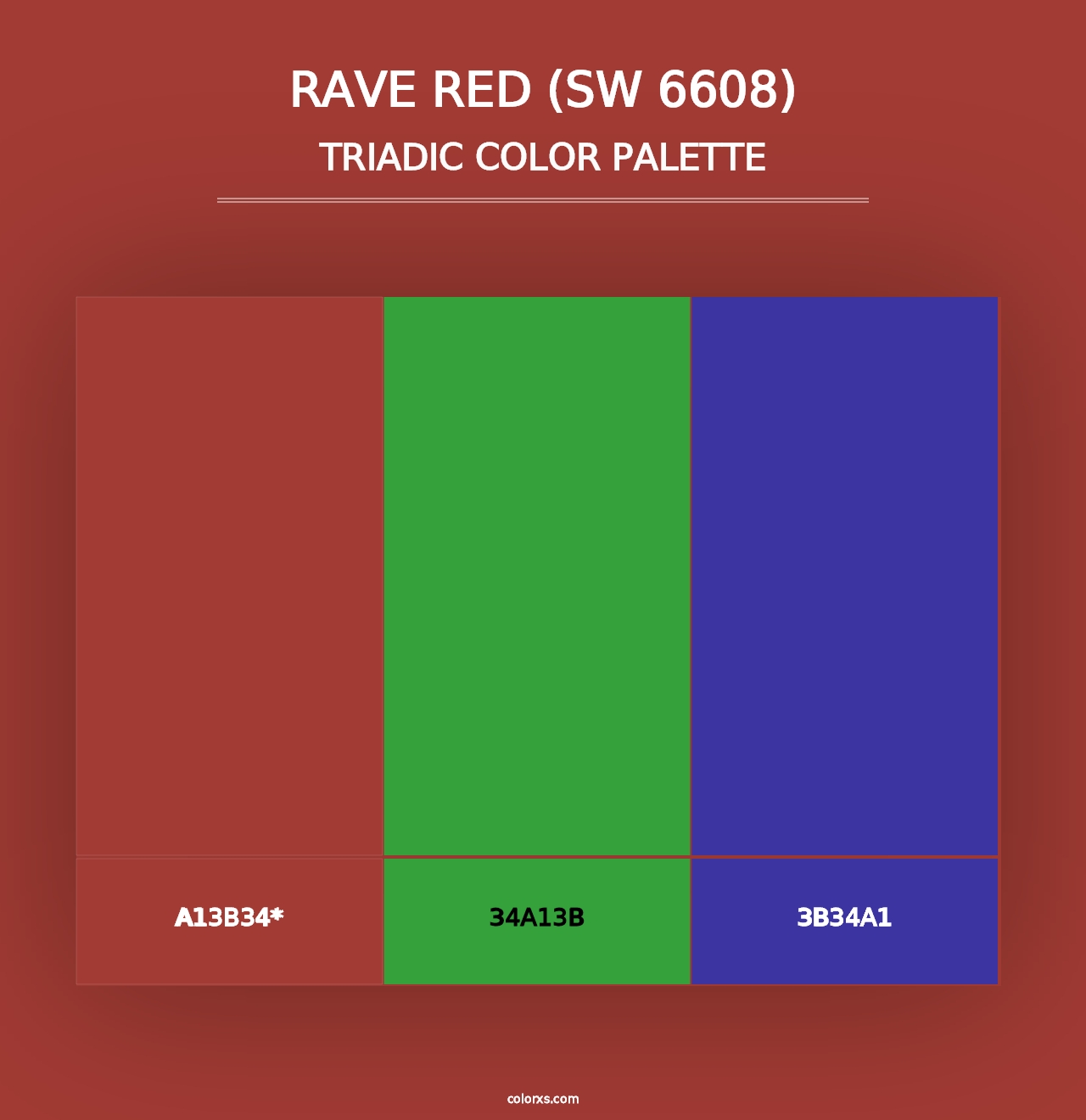 Rave Red (SW 6608) - Triadic Color Palette