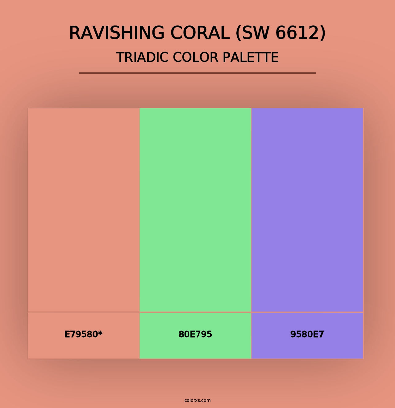 Ravishing Coral (SW 6612) - Triadic Color Palette