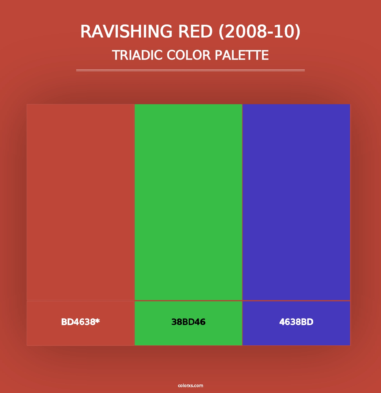 Ravishing Red (2008-10) - Triadic Color Palette