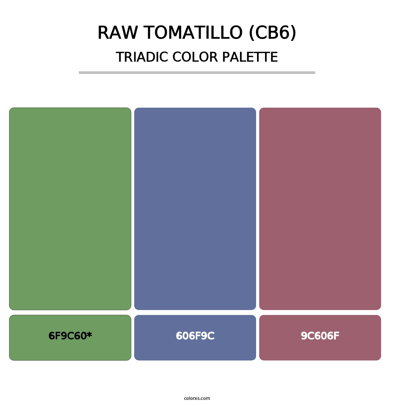 Raw Tomatillo (CB6) - Triadic Color Palette