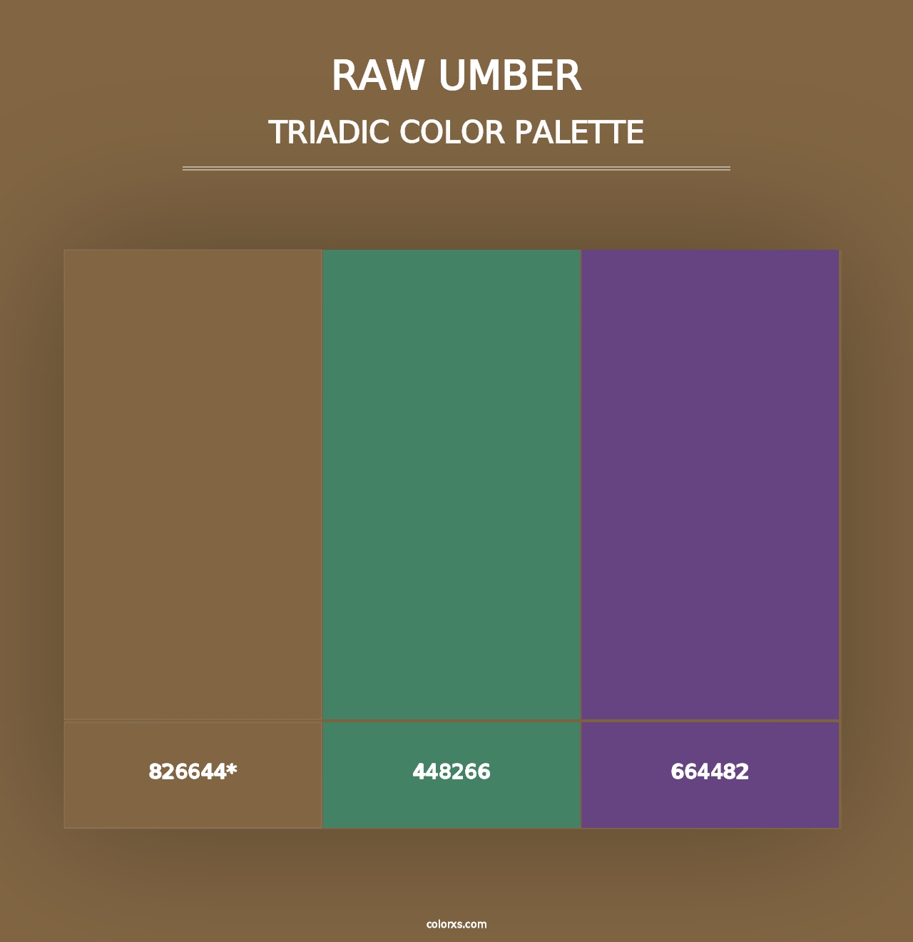 Raw Umber - Triadic Color Palette