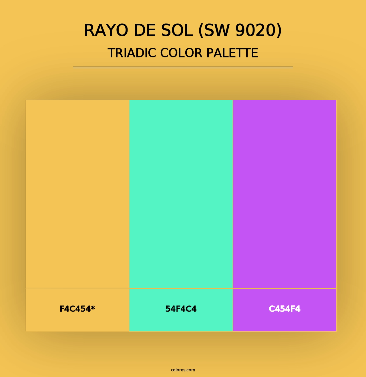 Rayo de Sol (SW 9020) - Triadic Color Palette