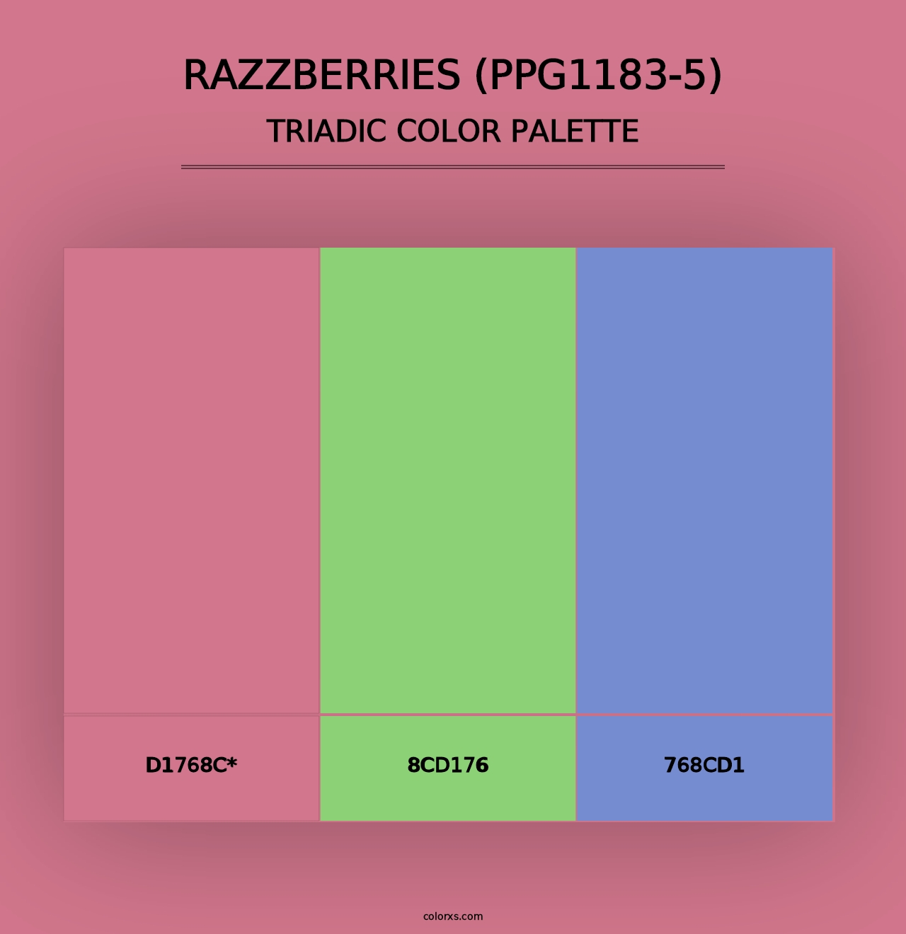 Razzberries (PPG1183-5) - Triadic Color Palette