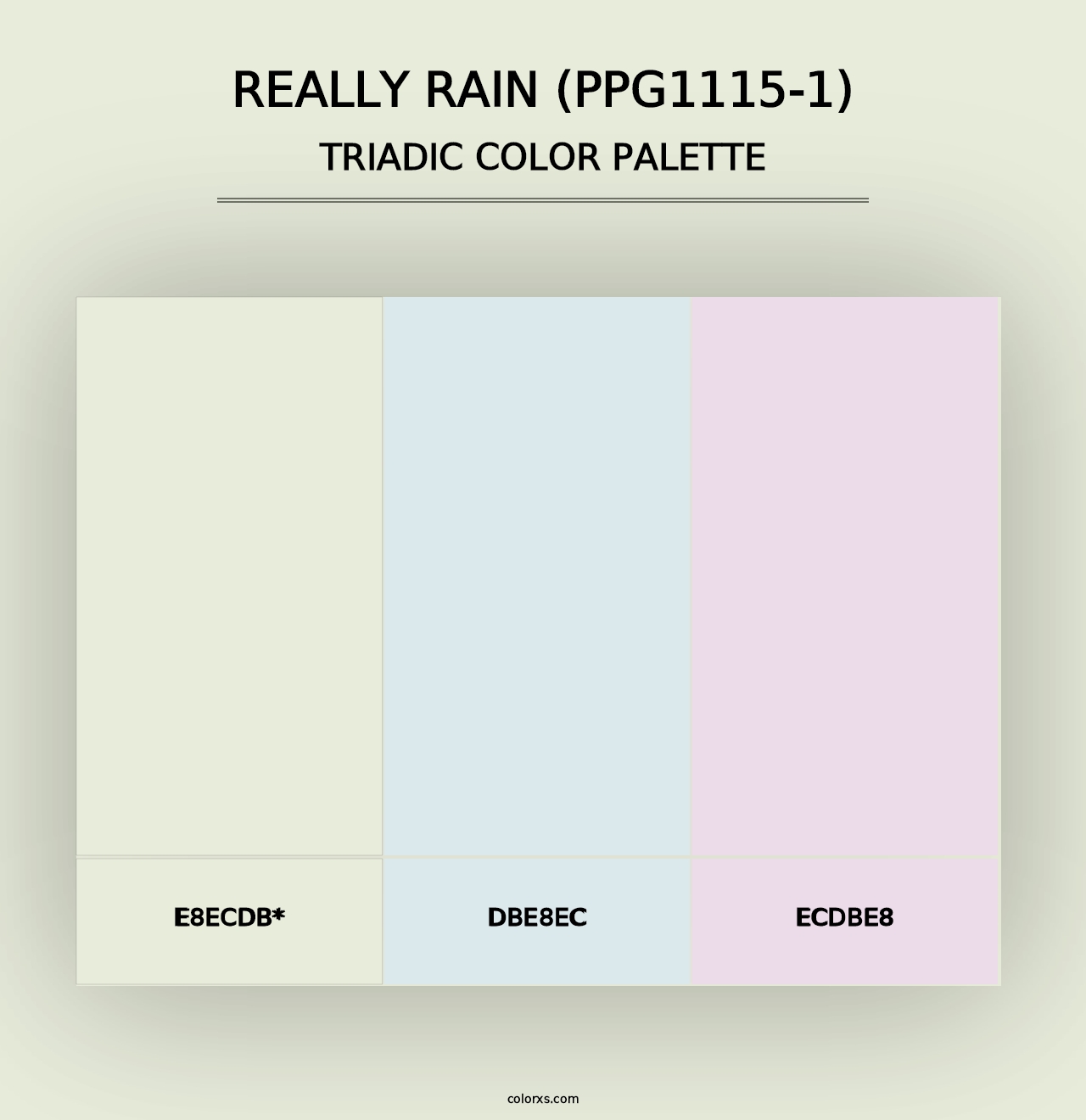 Really Rain (PPG1115-1) - Triadic Color Palette