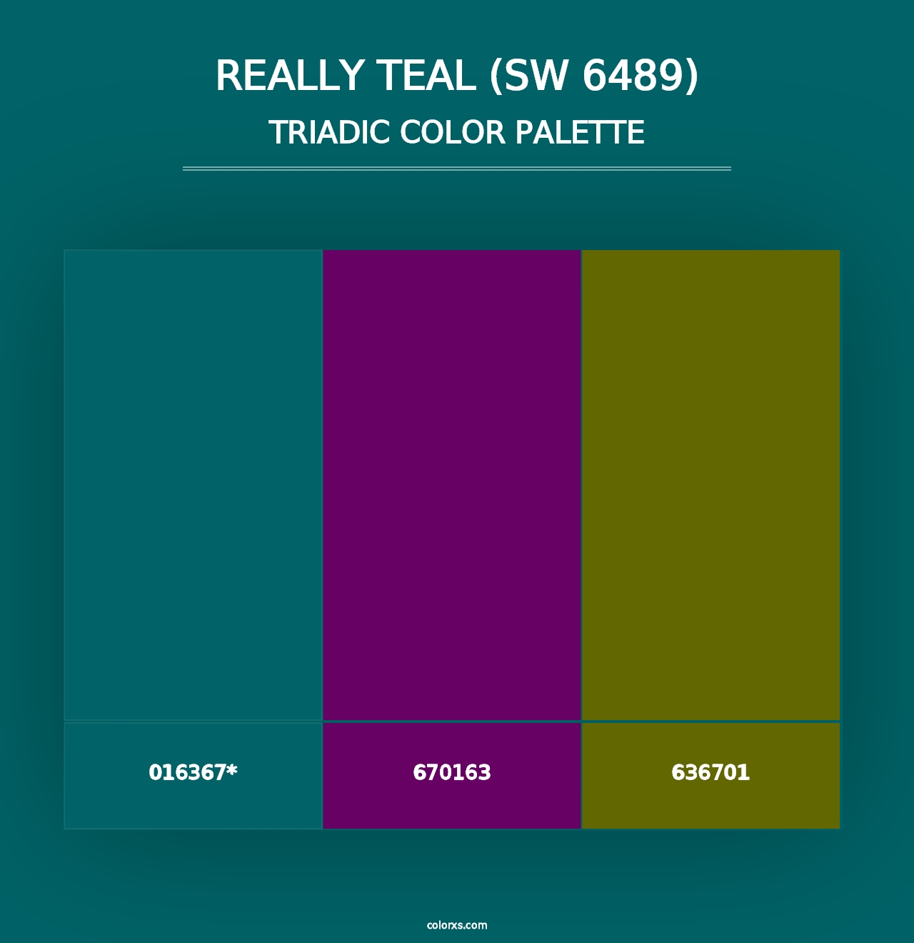 Really Teal (SW 6489) - Triadic Color Palette