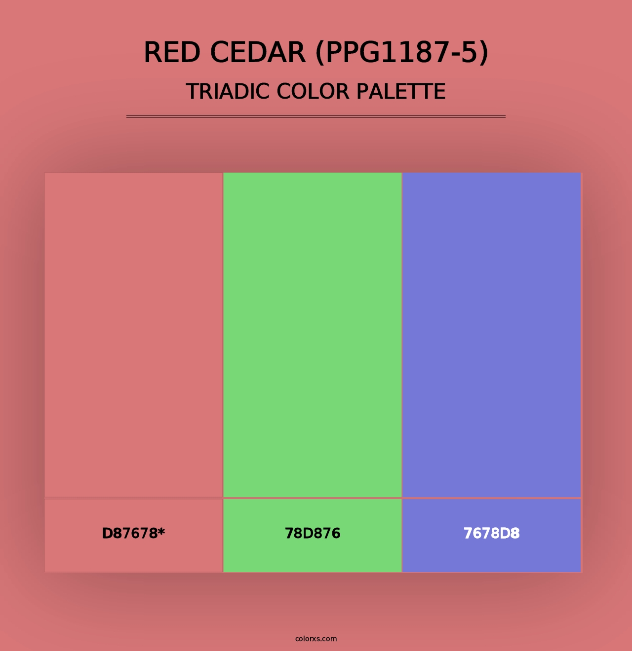 Red Cedar (PPG1187-5) - Triadic Color Palette