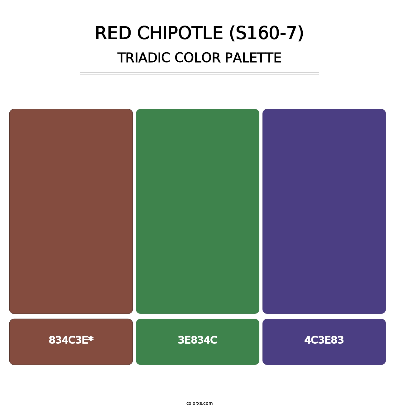 Red Chipotle (S160-7) - Triadic Color Palette