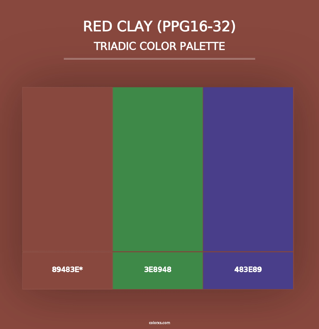 Red Clay (PPG16-32) - Triadic Color Palette