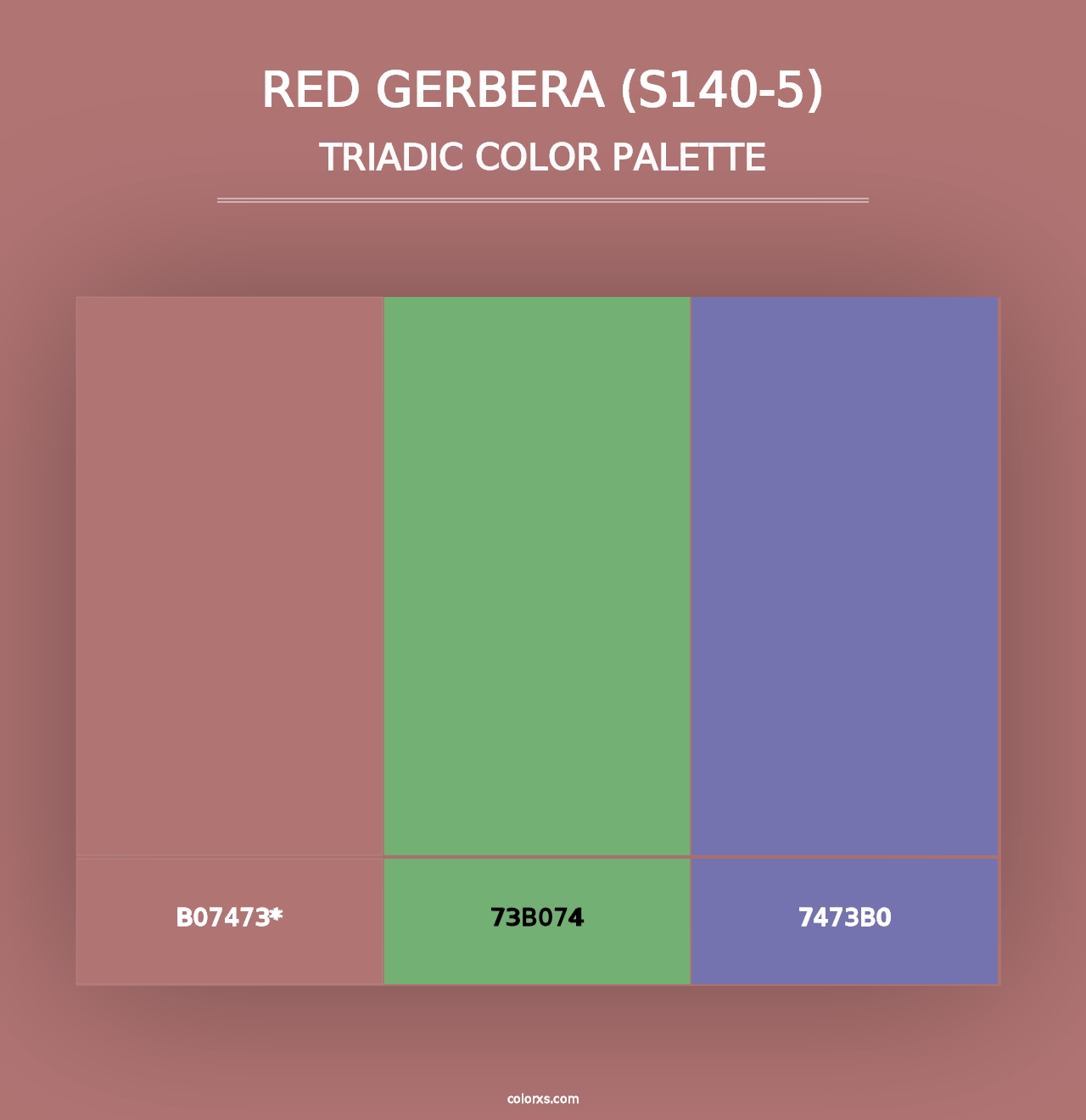 Red Gerbera (S140-5) - Triadic Color Palette