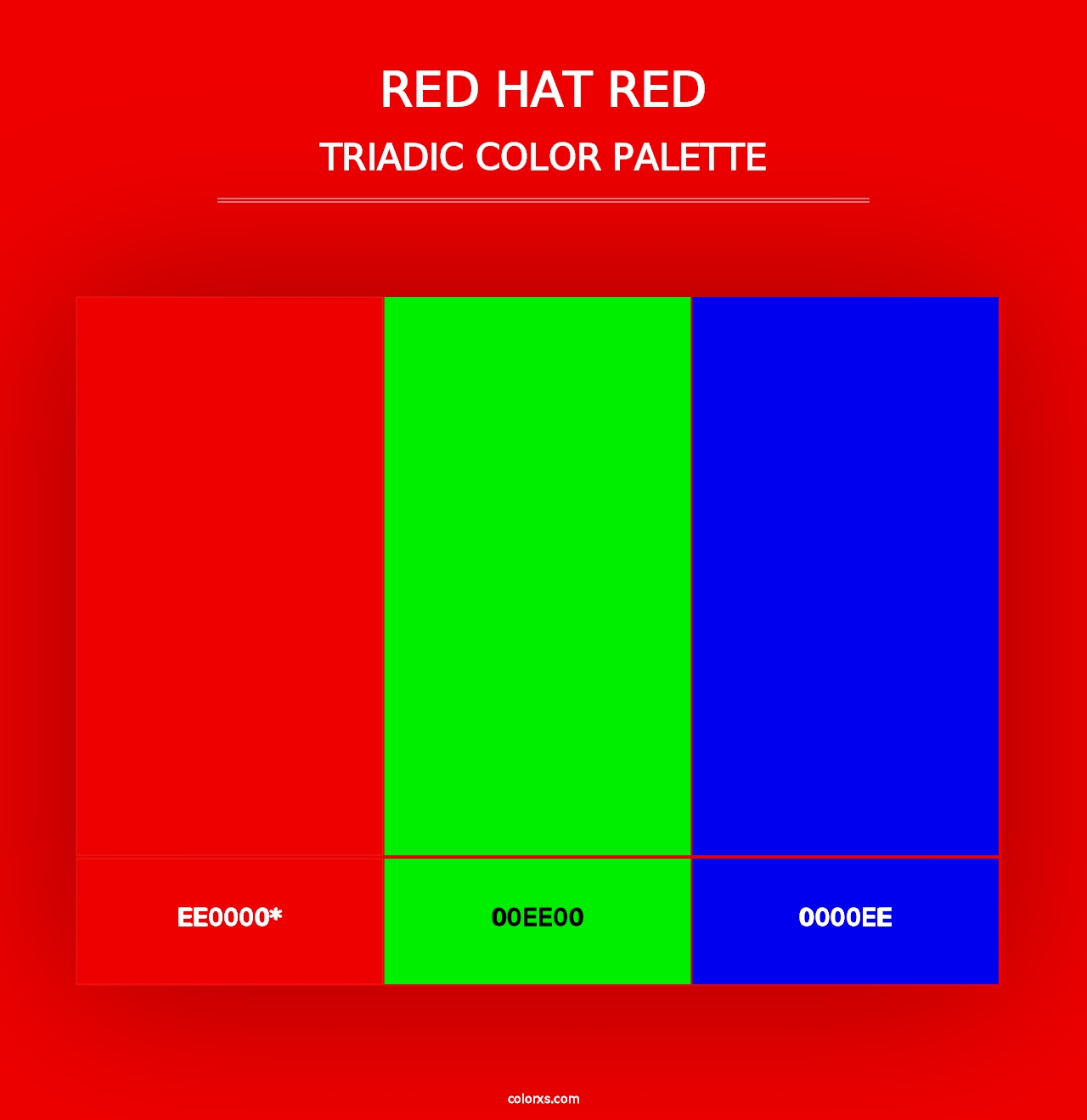 Red Hat Red - Triadic Color Palette