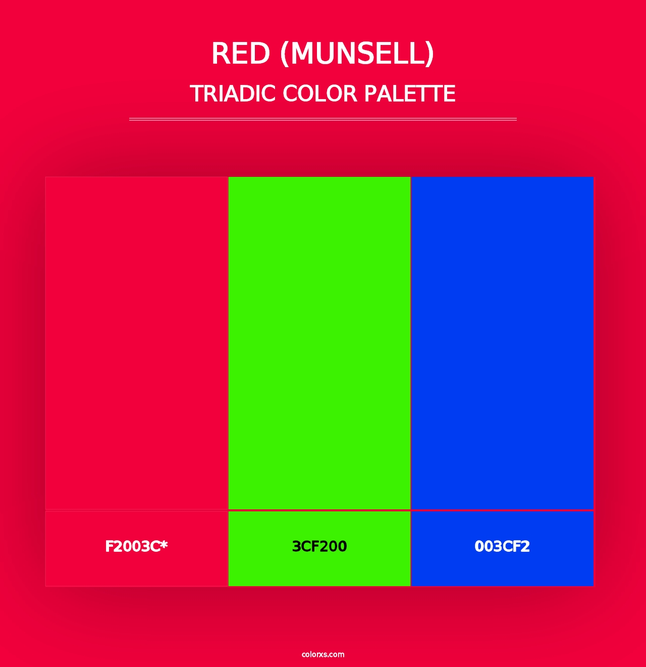 Red (Munsell) - Triadic Color Palette