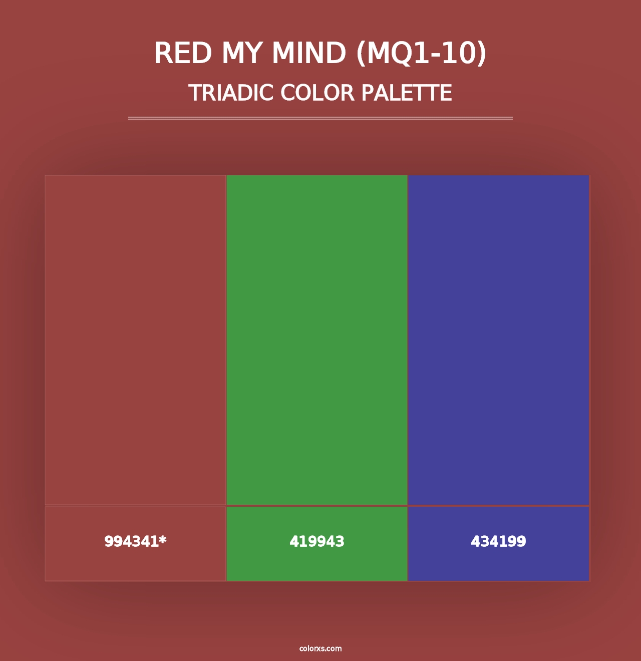 Red My Mind (MQ1-10) - Triadic Color Palette