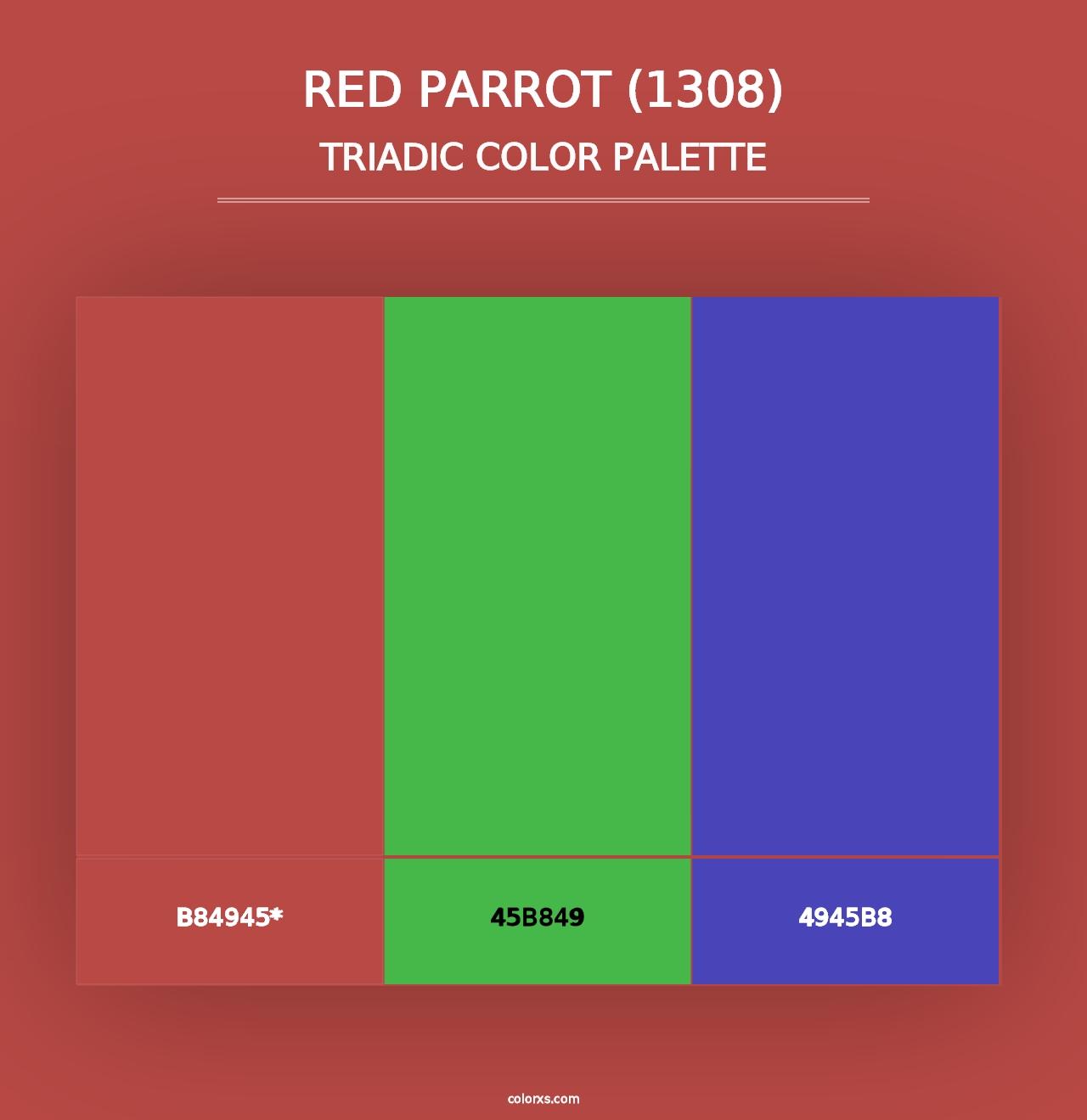 Red Parrot (1308) - Triadic Color Palette