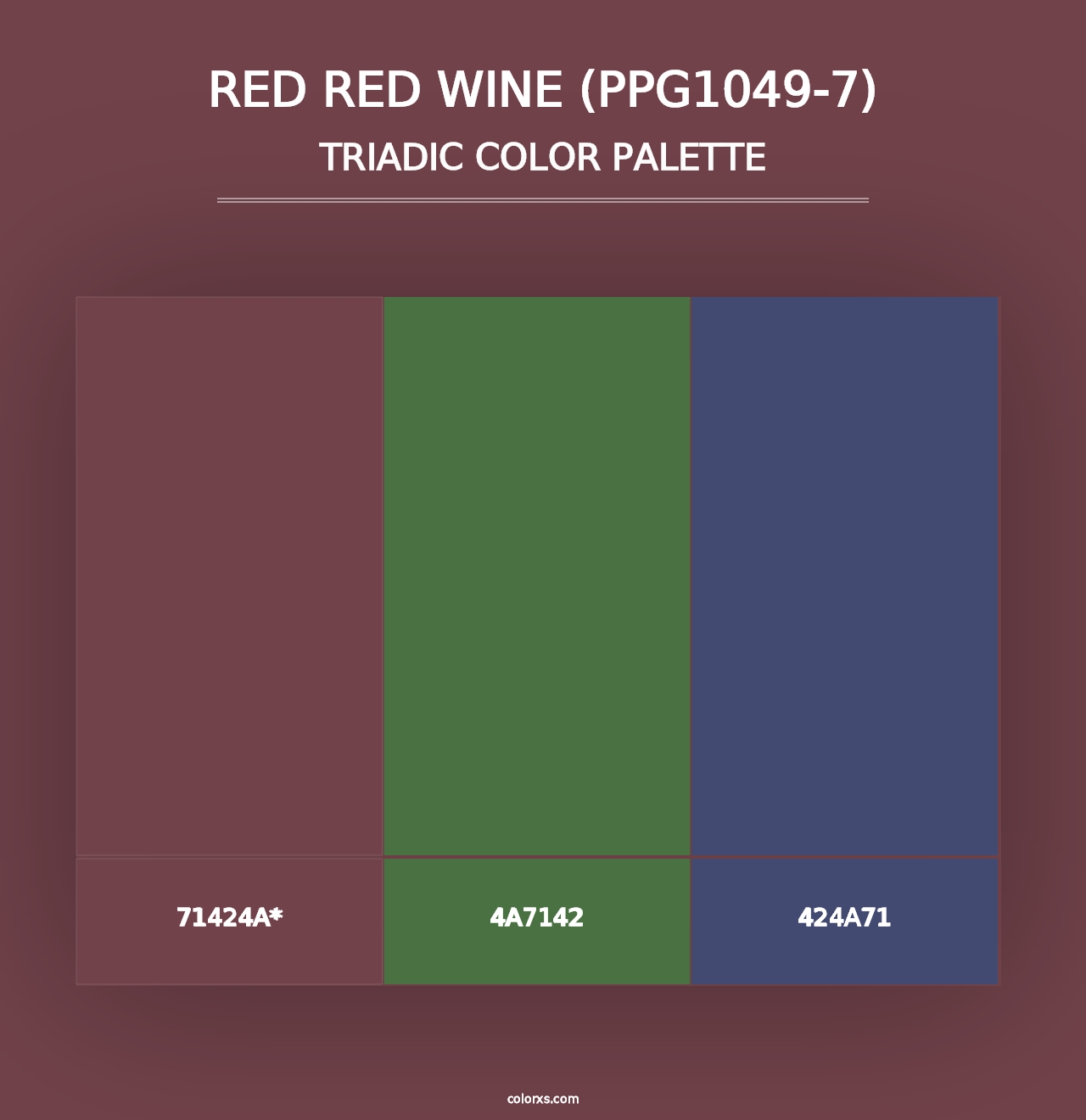 Red Red Wine (PPG1049-7) - Triadic Color Palette