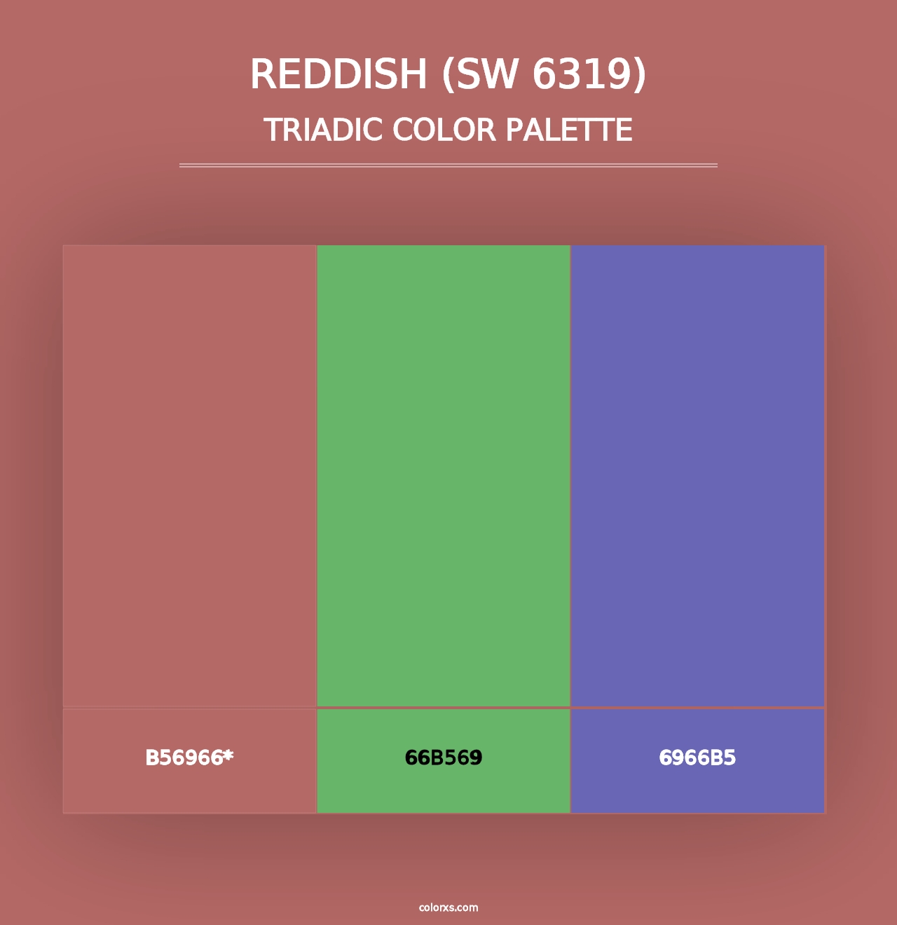 Reddish (SW 6319) - Triadic Color Palette