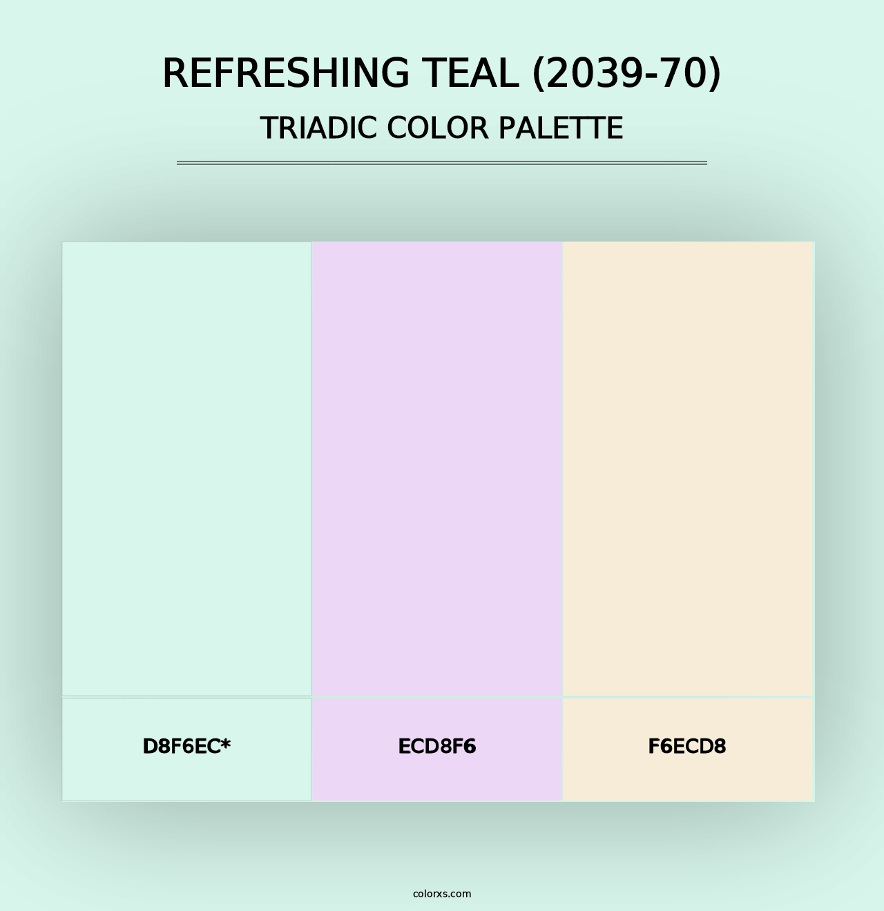 Refreshing Teal (2039-70) - Triadic Color Palette