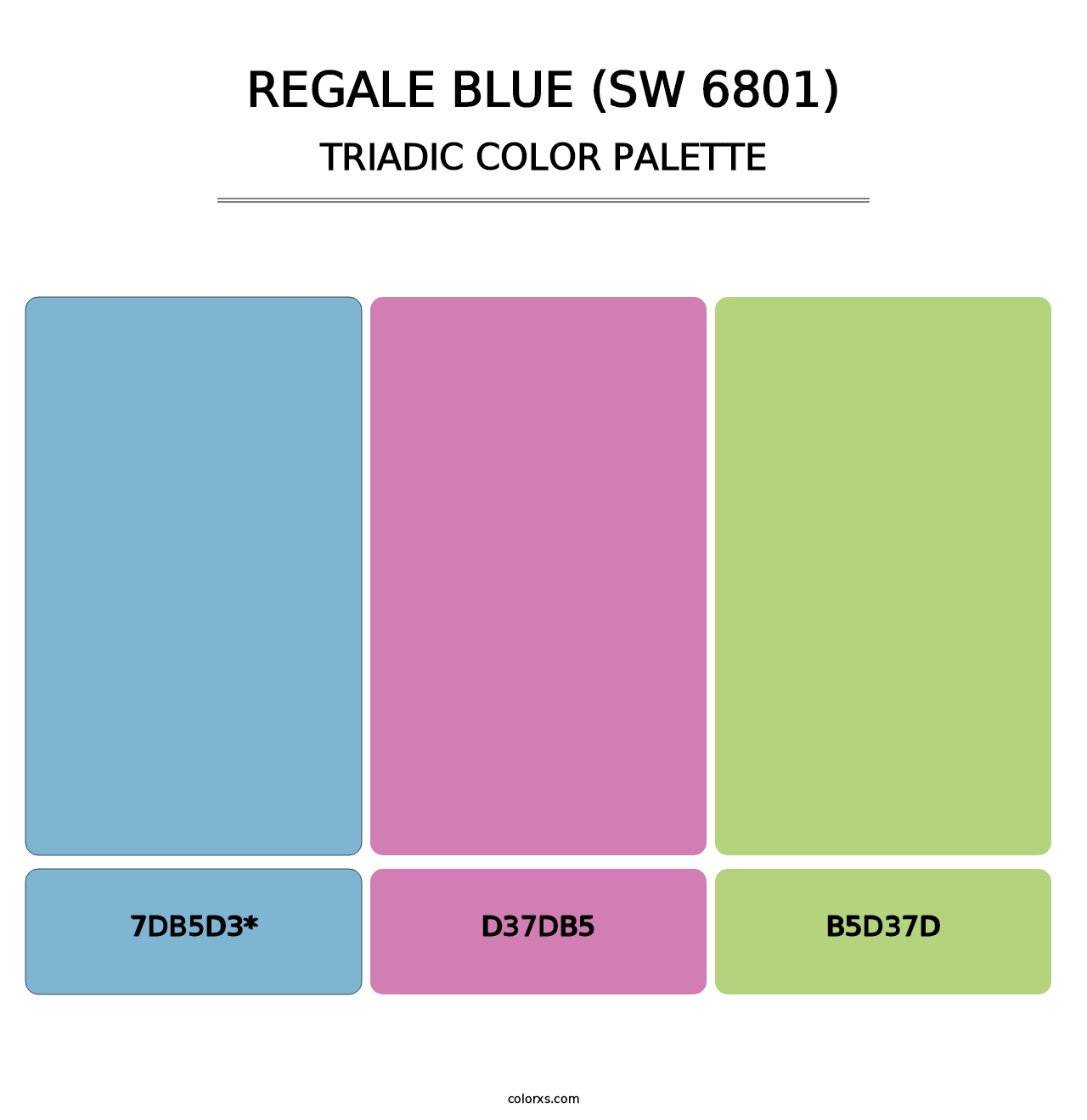 Regale Blue (SW 6801) - Triadic Color Palette