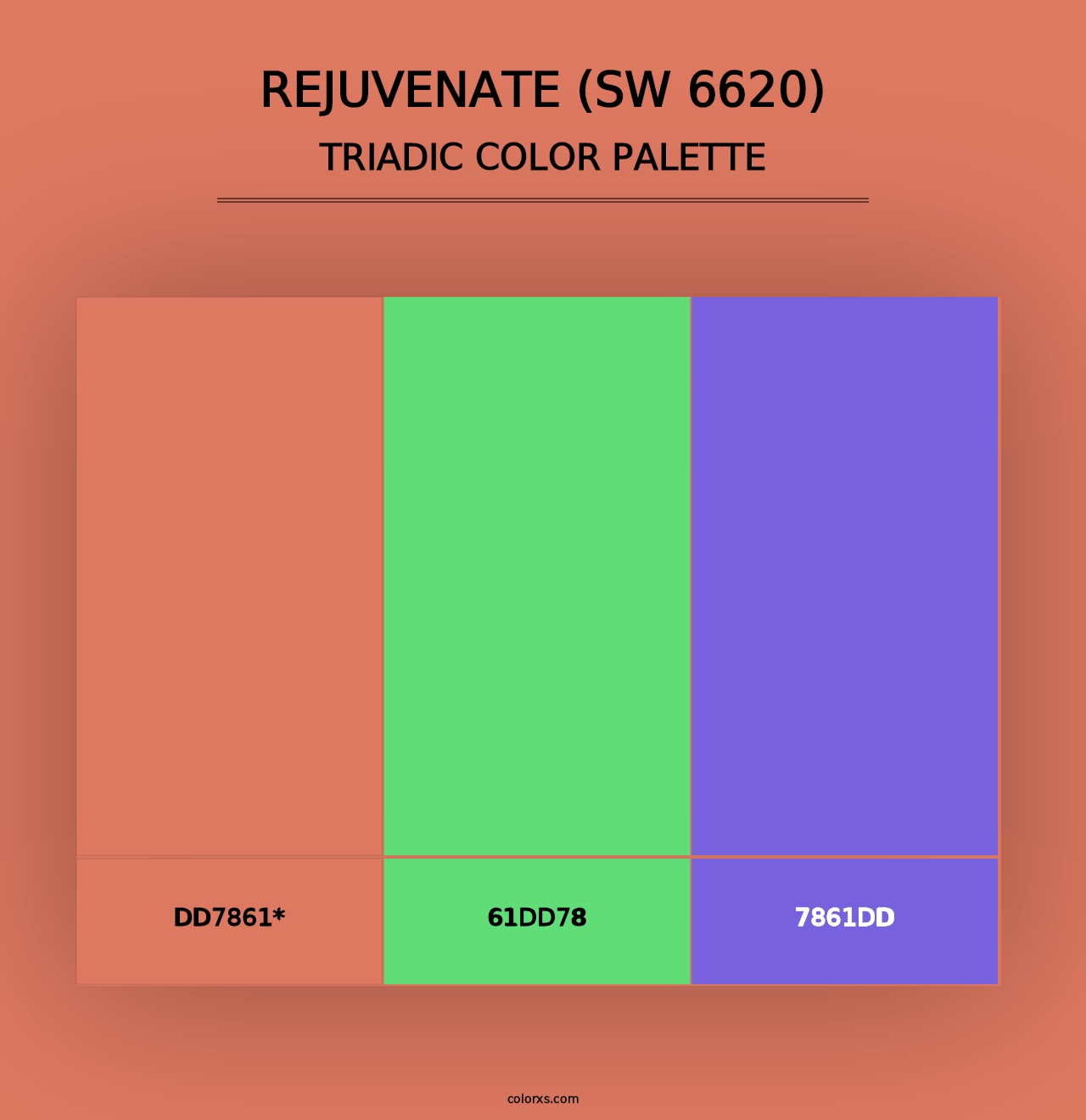 Rejuvenate (SW 6620) - Triadic Color Palette