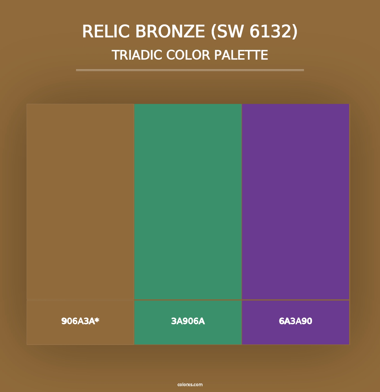 Relic Bronze (SW 6132) - Triadic Color Palette