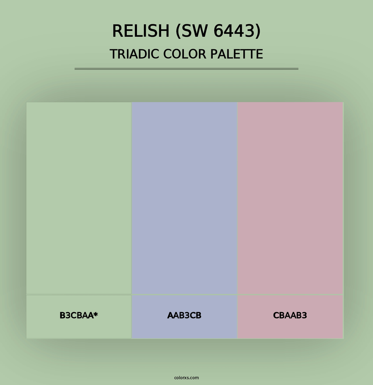 Relish (SW 6443) - Triadic Color Palette