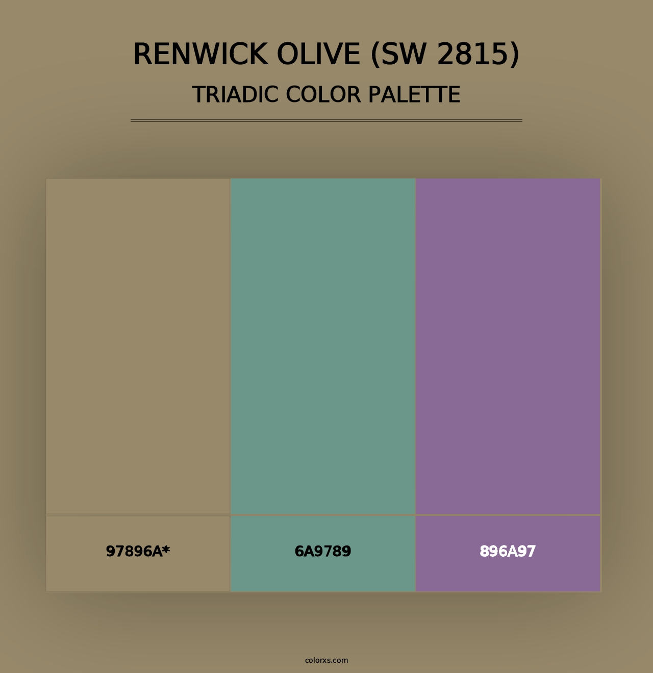 Renwick Olive (SW 2815) - Triadic Color Palette