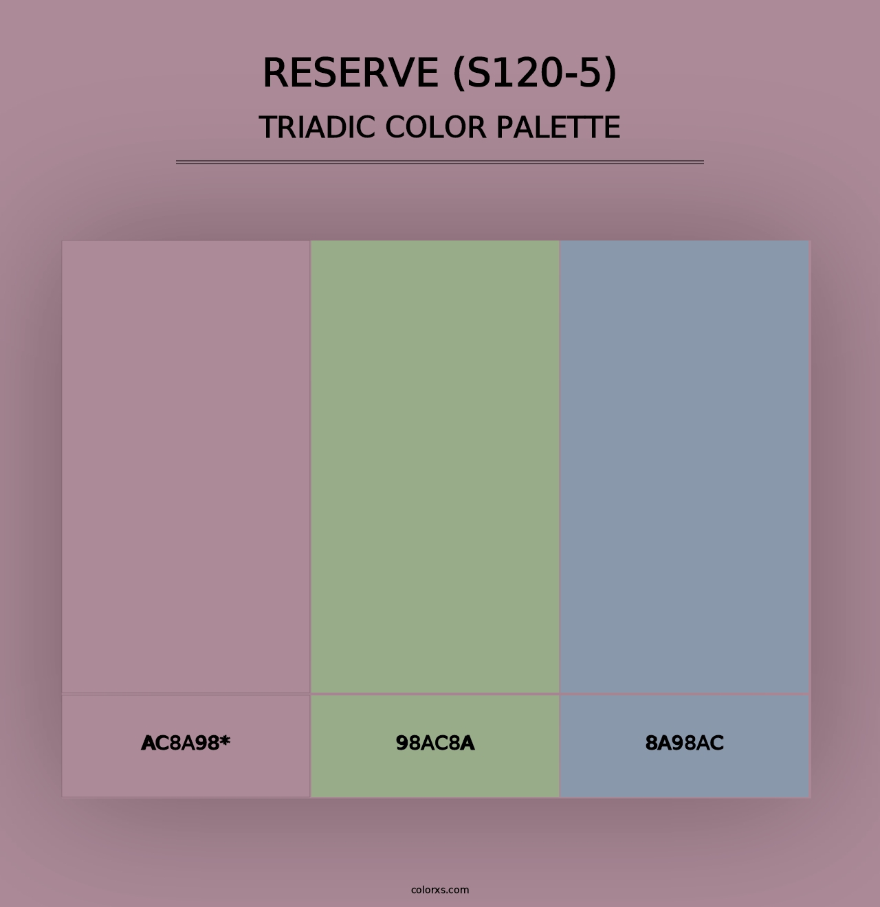 Reserve (S120-5) - Triadic Color Palette