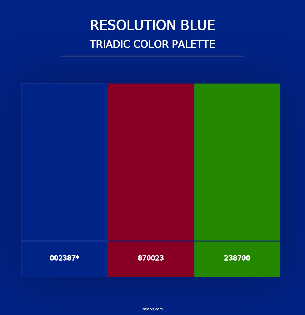 Resolution Blue - Triadic Color Palette