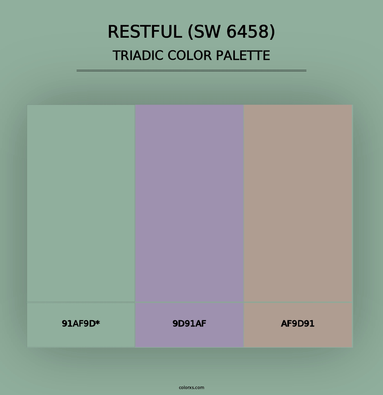 Restful (SW 6458) - Triadic Color Palette