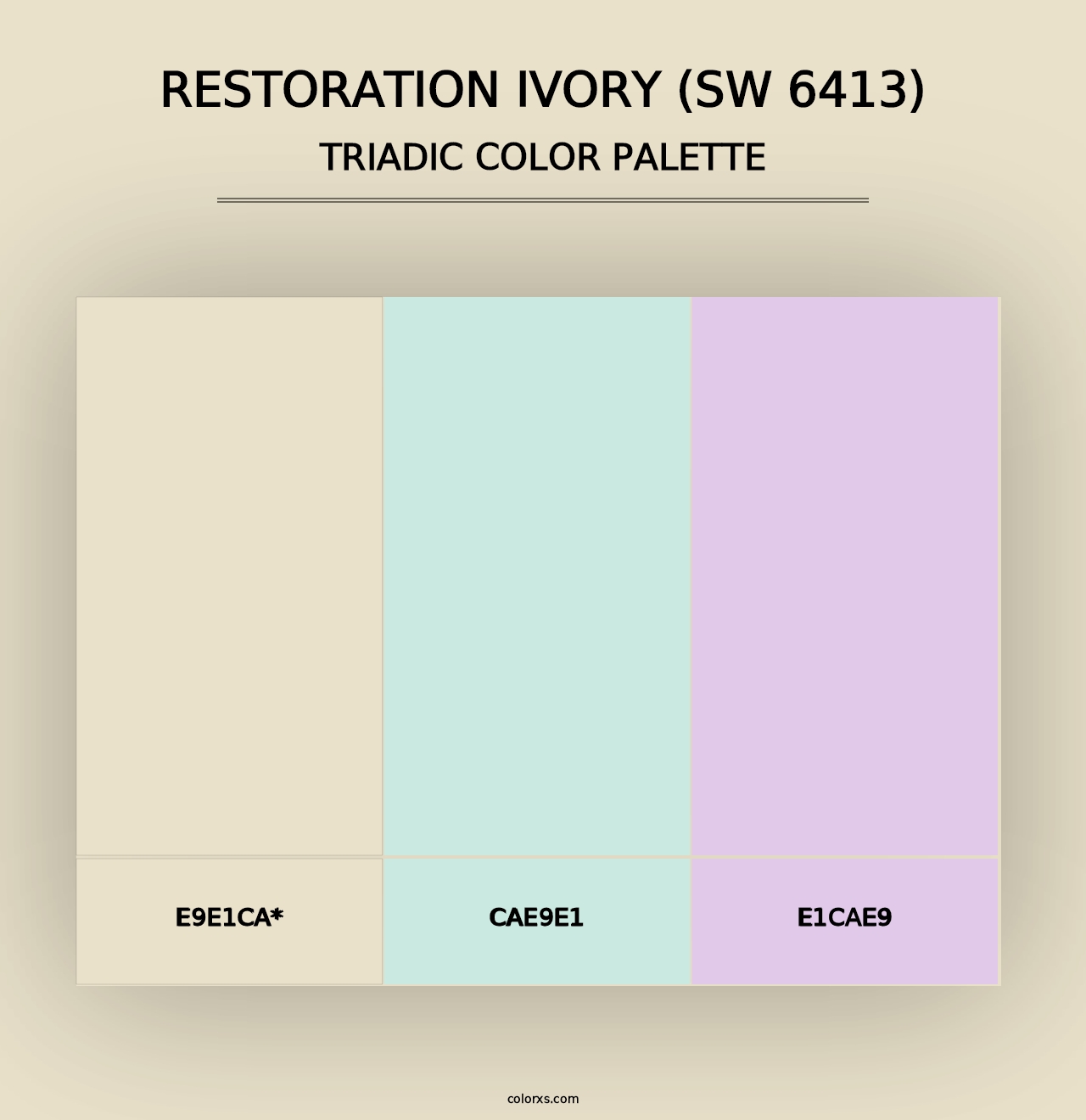 Restoration Ivory (SW 6413) - Triadic Color Palette