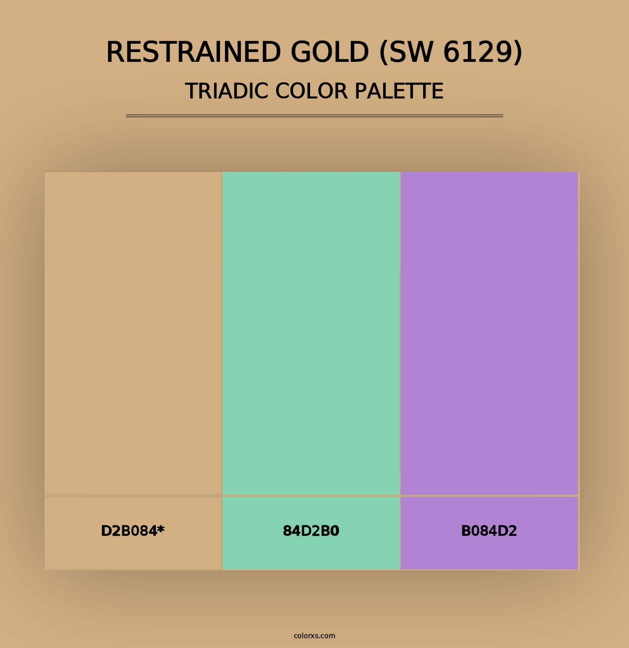 Restrained Gold (SW 6129) - Triadic Color Palette