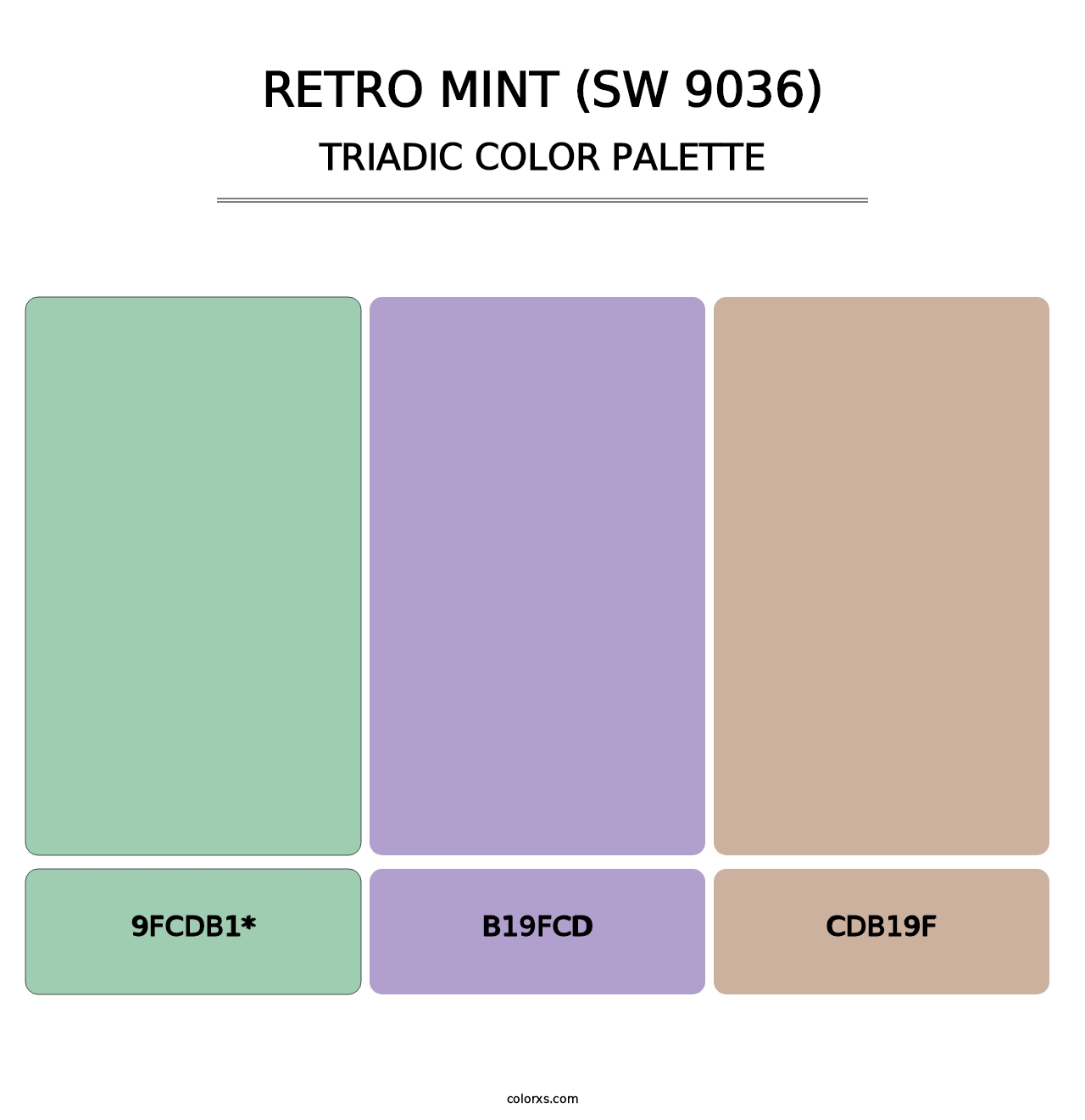 Retro Mint (SW 9036) - Triadic Color Palette